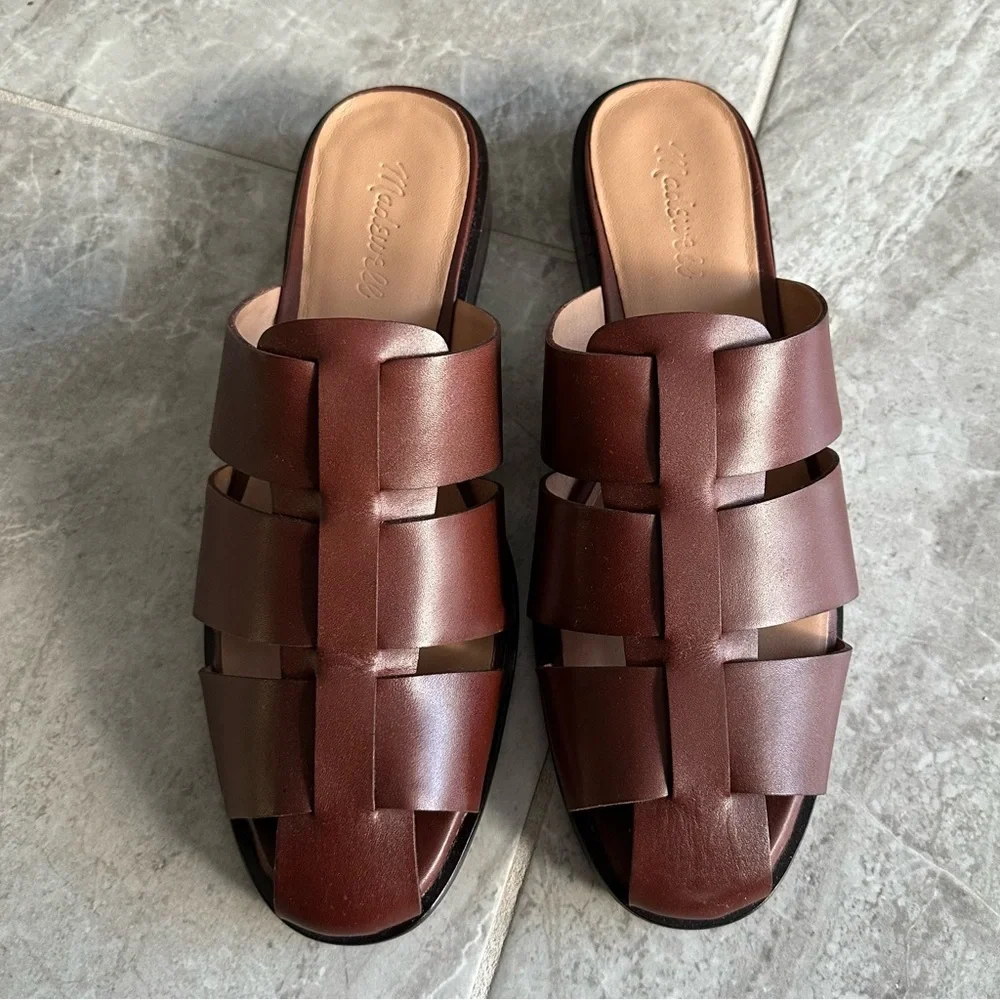 Madewell The Dixson Fisherman Mule in Brown Leather - Picture 4 of 10